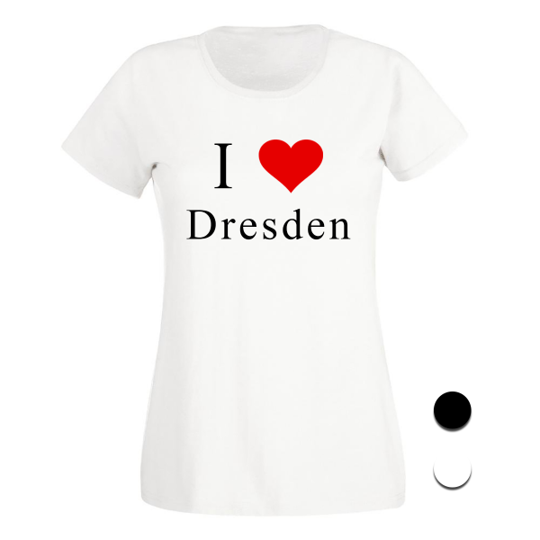 T-Shirt I Love Dresden (Schwarz/Weiß)